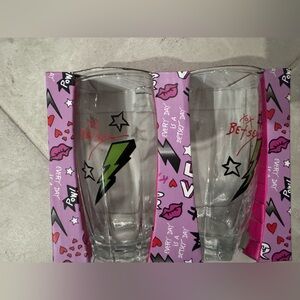 Betsey Johnson Pink and Green Lightning Bolt Glasses